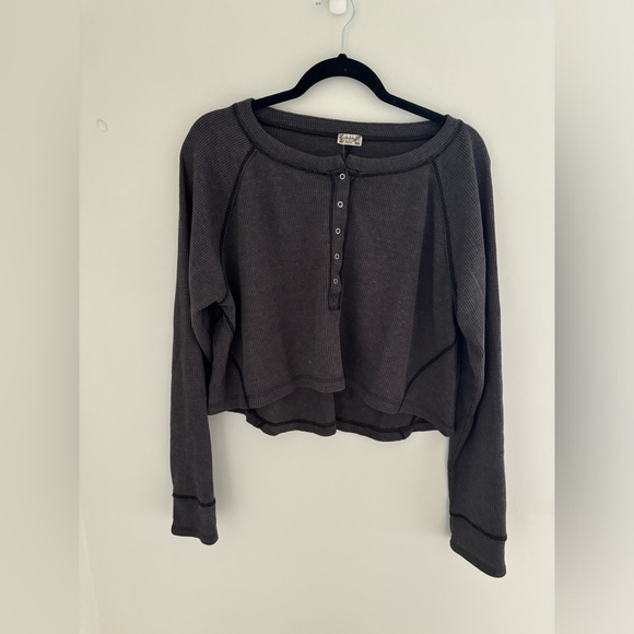 Free People Sweaters - Free People Early Night Sweater in Charcoal NWT